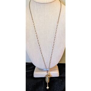 Tri-Metal Federal Gap 45 Ammo Butterfly Birdhouse Pendant on 925 & Crystal Chain